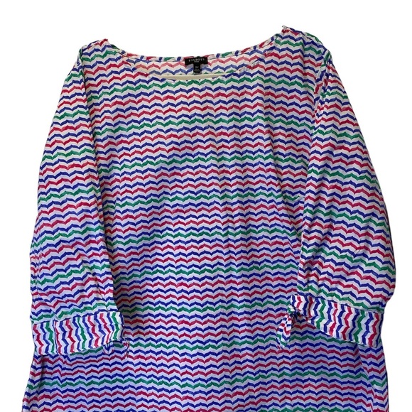 Talbots Tops - Talbots white, blue, red and green blouse size 2X